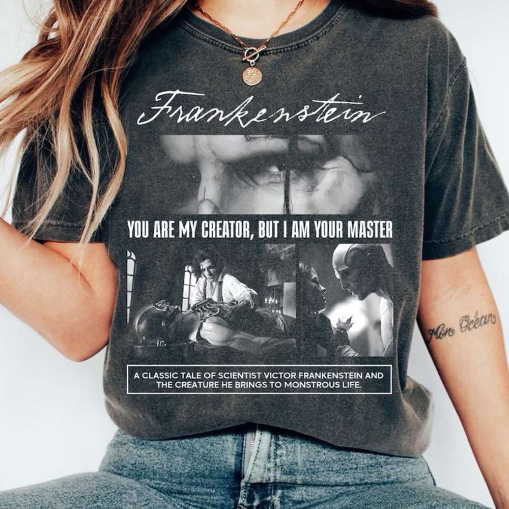 Frankenstein 2025 poster Elizabeth and the creature t-shirt